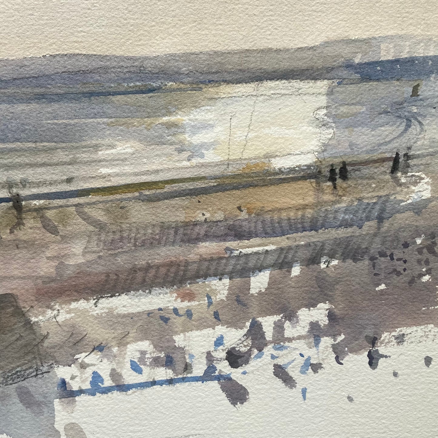 Exmouth beach, watercolour study