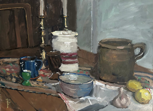At the kitchen table, still life