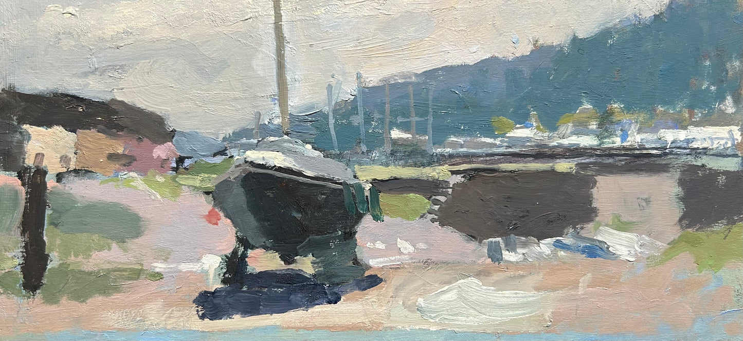 The green yacht, Porlock Wier (study)